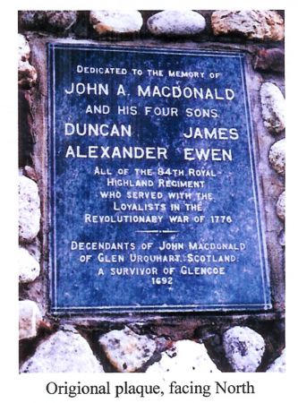 Original Plaque  Facing North  Glencoe  307