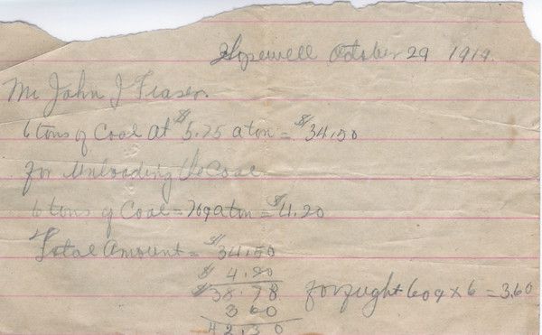 Pay Stub for Shoveling Coal 392